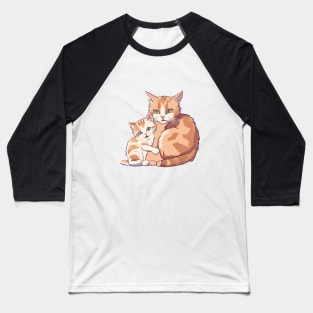 Cat, Kitten, Mom and Baby, Mothers Day Gift, Animal Lover Baseball T-Shirt